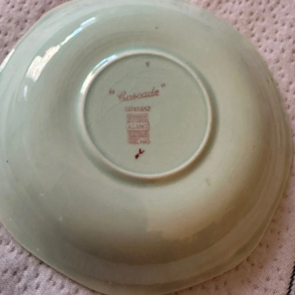 Adams Calyx England  Tea Cup Set Cascade Ware Two Saucer set Light Green Floral